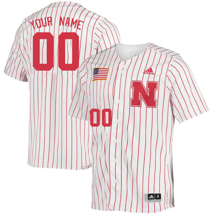 Custom Nebraska Huskers Name And Number College Baseball Jerseys Stitched-Pinstripe